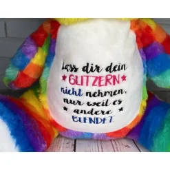 Sehr schöner bestickter Bär Teddy Gerburtsdaten, Namen, Spruch Motivation