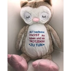 Sehr schöner bestickter Eule Geburtsdaten, Geburtstag, Namen, Spruch, Geschenk