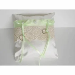 Seiden-Ringkissen, Ringkissen Seide mit Spitze, Strumpfband Gothik, Handarbeit, Ringkissen-Hochzeit, Ringkissen mint, Ringkissen Wildseide