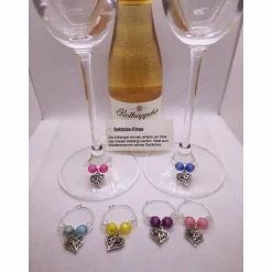 Sektringe Herz- Markierungsringe für Stielgläser, 6, 8, 12 Stück zur Auswahl