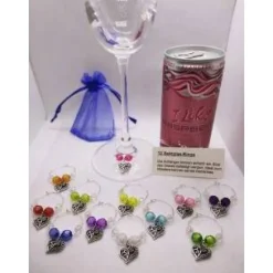 Sektringe Herz- Markierungsringe für Stielgläser, 6, 8, 12 Stück zur Auswahl