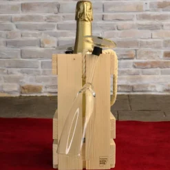 Sekttasche natur, Sektträger, Geschenk, Flaschenträger,