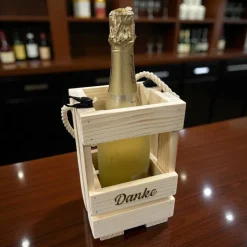 Sekttasche natur, Sektträger, Geschenk, Flaschenträger,