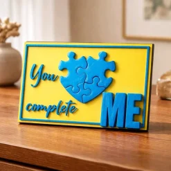 Selbststehende „Du machst mich komplett“ 3D-Postkarte & Vase