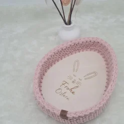 Süßer Häkelkorb, Osternest, Utensilo, Osterdeko, Bobbiny, graviert