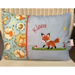 Süßer kleiner Fuchs & Namen des Kindes - Personalisierte Kissen, Kindergarten, Geschenk zur Geburt, Namenskissen