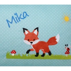 Süßer kleiner Fuchs & Namen des Kindes - Personalisierte Kissen, Kindergarten, Geschenk zur Geburt, Namenskissen