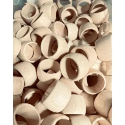 Serviettenringe aus Holz 43mm rund, Natur Buche – Perfekt für Hochzeit, Geburtstag & DIY-Deko