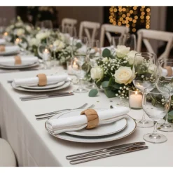 Serviettenringe aus Holz 43mm rund, Natur Buche – Perfekt für Hochzeit, Geburtstag & DIY-Deko