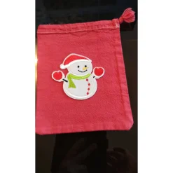 süßes handgefertigtes Weihnachtsbeutelchen im Vintage Look, mit Tunnelzug