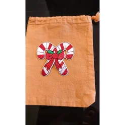 süßes handgefertigtes Weihnachtsbeutelchen im Vintage Look, mit Tunnelzug