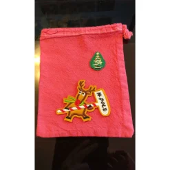 süßes handgefertigtes Weihnachtsbeutelchen im Vintage Look, mit Tunnelzug