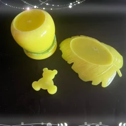 Set aus Blatt  Teddy  und Dose mit Schraubdeckel