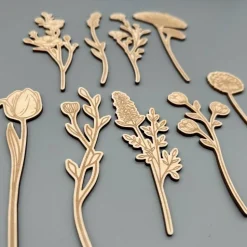 Set aus verschiedenen Wildblumen, Holz, Blumen für die Ewigkeit, Blumenstrauß