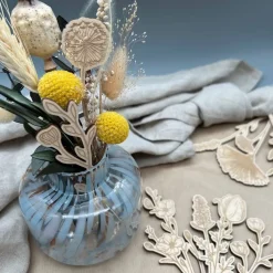 Set aus verschiedenen Wildblumen, Holz, Blumen für die Ewigkeit, Blumenstrauß