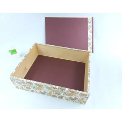 Set, Erinnerungsbox Notizbuch Fotoalbum, metallic rot, Ranken gold, UNIKAT, Hochzeitsbox