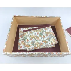 Set, Erinnerungsbox Notizbuch Fotoalbum, metallic rot, Ranken gold, UNIKAT, Hochzeitsbox