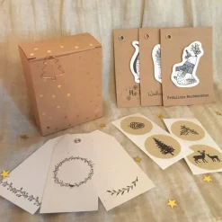 Set Frohe Weihnachten • Mini-Weihnachtskarten Geschenkanhänger Sticker