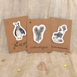 Set Frohe Weihnachten • Mini-Weihnachtskarten Geschenkanhänger Sticker
