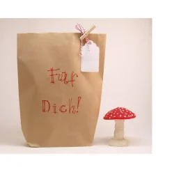 Set Geschenktüte Geschenkverpackung Geschenk Verpackung Tüte "Für Dich!" mit Geschenkanhänger aus Papier und Kor