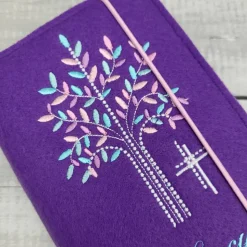 Set Gotteslobeinband mit Rosenkranztasche Lebensbaum, Gotteslobhülle, personalisierbar Kommunion