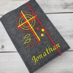 Set Gotteslobhülle Kreuz mit Kreise und Rosenkranztasche