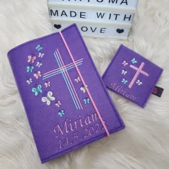 Set Gotteslobhülle Schmetterlinge mit Rosenkranztasche