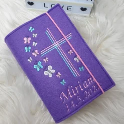 Set Gotteslobhülle Schmetterlinge mit Rosenkranztasche