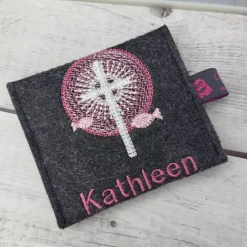 Set Gotteslobhülle strahlendes Kreuz mit Fische und Rosenkranztäschchen