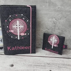 Set Gotteslobhülle strahlendes Kreuz mit Fische und Rosenkranztäschchen