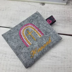 Set Gotteslobhülle/Gotteslobeinband Regenbogen mit Rosenkranztäschchen