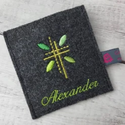 Set Gotteslobhülle,Gotteslobeinband Lebensbaum mit Rosenkranztasche grüntöne, Kommuinon