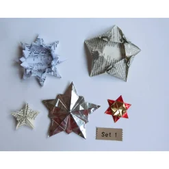 Set Origami Sterne Upcycling 4er bis 5 er-Sets