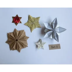 Set Origami Sterne Weihnachten Upcycling 4er bis 5 er-Sets
