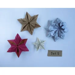 Set Origami Sterne Weihnachten Upcycling 4er bis 5 er-Sets