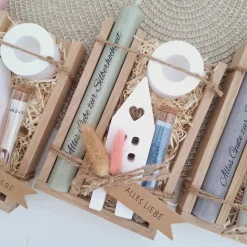 Silberhochzeit Geldgeschenk Silberhochzeitsgeschenk Haus / Lichthaus Kerzenhalter rund Geschenkset Gutschein Kerzenset S