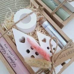 Silberhochzeit Geldgeschenk Silberhochzeitsgeschenk Häuser / Lichthäuser Kerzenhalter rund Geschenkset Gutschein Kerzens