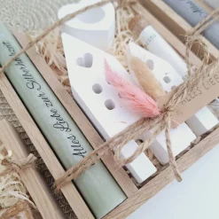 Silberhochzeit Geldgeschenk Silberhochzeitsgeschenk Häuser / Lichthäuser Kerzenhalter Herz Geschenkset Gutschein Kerzens