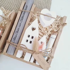 Silberhochzeit Geldgeschenk Silberhochzeitsgeschenk Häuser / Lichthäuser Kerzenhalter Herz Geschenkset Gutschein Kerzens