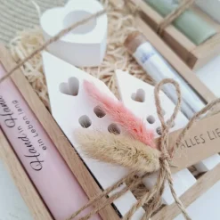 Silberhochzeit Geldgeschenk Silberhochzeitsgeschenk Häuser / Lichthäuser Kerzenhalter Herz Geschenkset Gutschein Kerzens