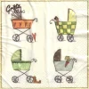 Silke Leffler * Servietten Kinderwagen, 20 Lunchservietten zur Geburt, Grätz Verlag