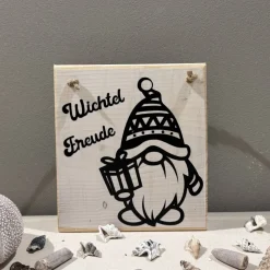 Skandinavisches Holz Türschild Weihnachten 17 x 19 cm – Handgemachte Hygge Deko & Geschenkidee