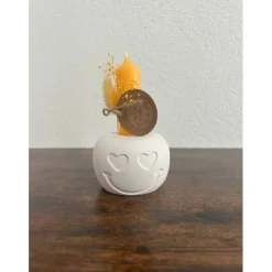 Smiley Kerzenhalter aus Gießkeramik – moderne Deko mit Stabkerze
