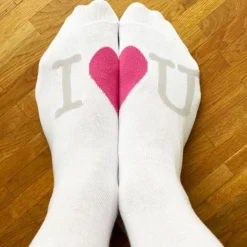 Socke I Love You weiss/rosa
