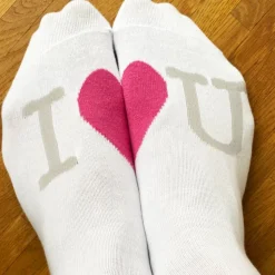 Socke I Love You weiss/rosa