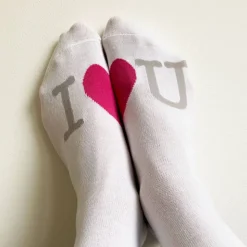 Socke I Love You weiss/rosa