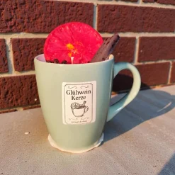 Sojawachs Glühwein Kerze im Becher – Winterlicher Duft mit Orange, Zimt & Sternanis