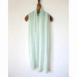 Sommer Schal mint aus Baumwolle und Merino, leichtes Lace-Tuch reine Naturfaser, zarte Stola Damen