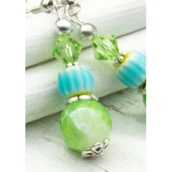 Sommerfrische Achat Ohrhänger Grün, Boho Hippie Ohrringe, handgemachter Unikatschmuck, Weihnachtsgeschenk Frau