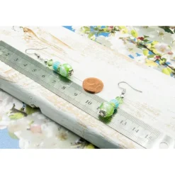 Sommerfrische Achat Ohrhänger Grün, Boho Hippie Ohrringe, handgemachter Unikatschmuck, Weihnachtsgeschenk Frau